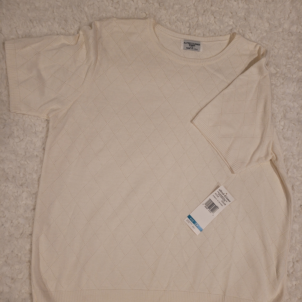 Alfred Dunner Ivory Knit Top